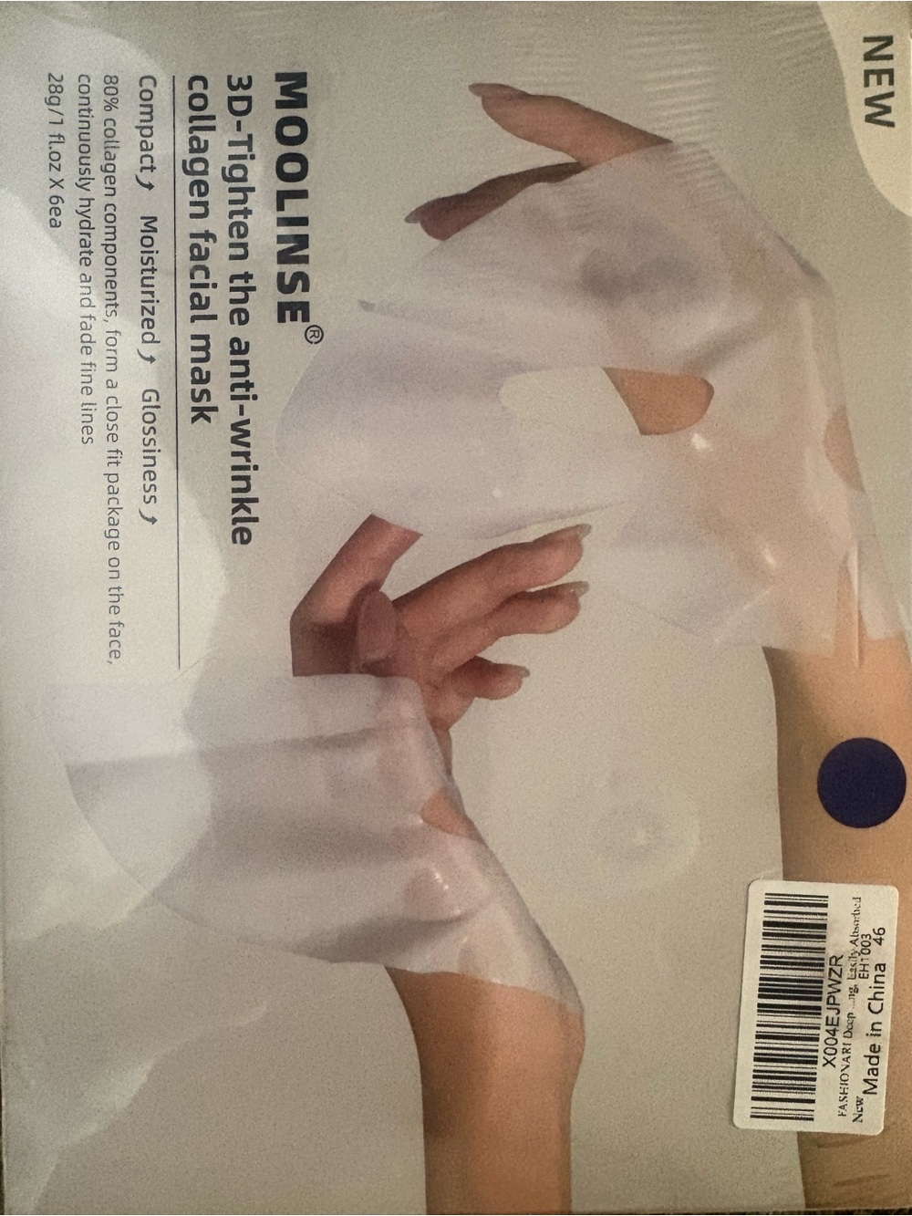 Moolinse 3D-Tighten Anti-Wrinkle Facial Mask - White